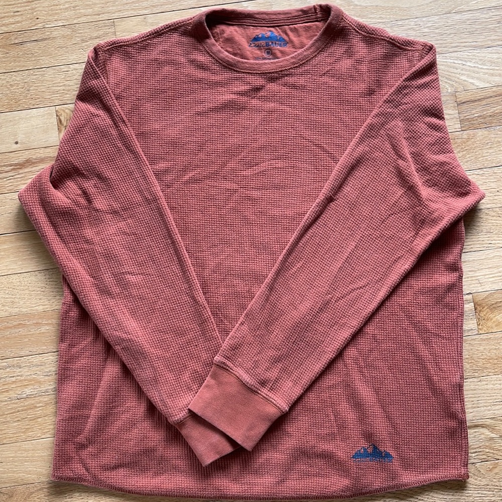 Orange Eddie Bauer Cotton Crewneck Pullover Sweater Medium